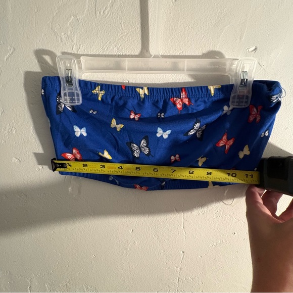 NWOT Butterfly Print Blue Tube Top size Medium - Picture 5 of 11